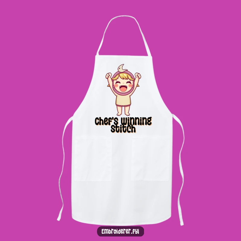 Funny Embroidered Patch Apron: Victorious Crafter's Kitchen Wear, Proud Maker's Gift
