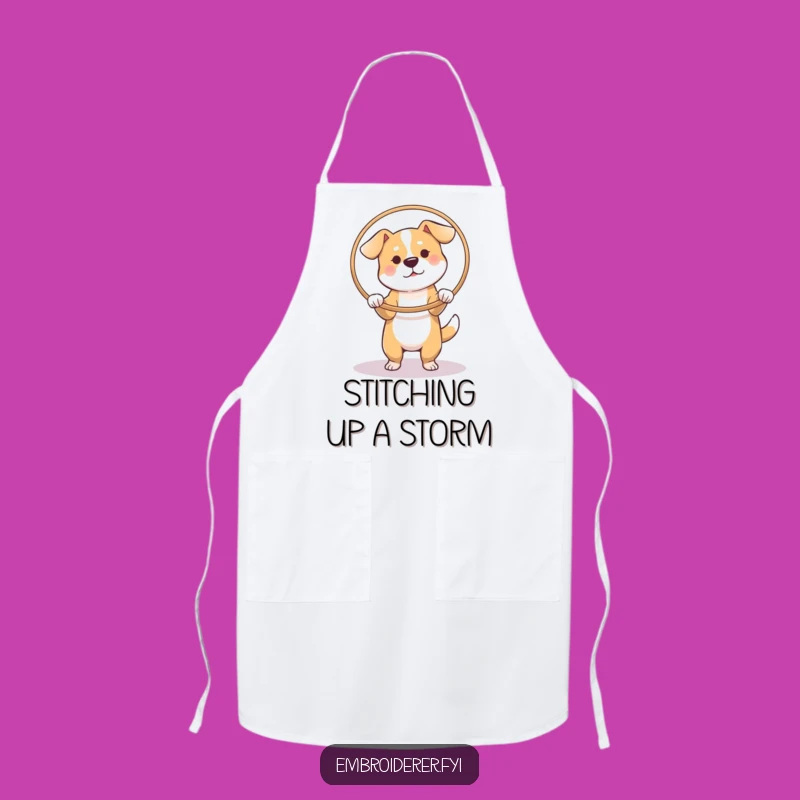 Funny Dog Hoop Apron: Hilarious Kitchen Wear for Focused Creators