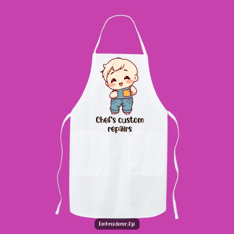 Funny Sewing Overalls Apron: Cheerful Character Chef's Wear Gift