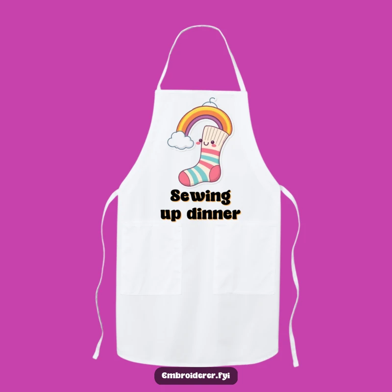 Funny Sock Chef Apron - Creative Rainbow Maker