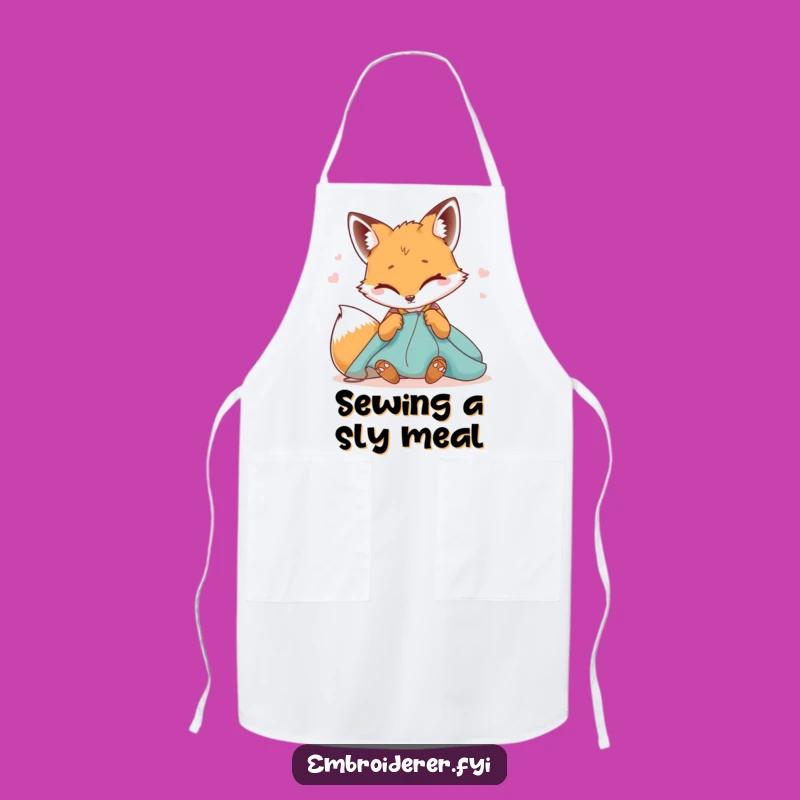 Funny Winking Fox Sewing Apron: Protect Gear with Sly Humor - Great Gift!
