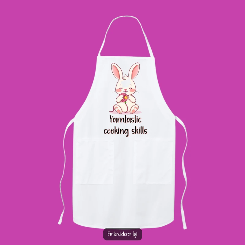 Funny Rabbit Embroidery Apron: Stay Clean with Cheerful Humor - Great Gift!