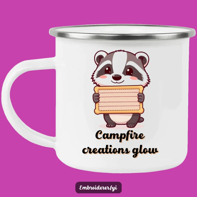 Funny Badger Stitch Camping Mug: Hilarious & Durable for Crafty Campers