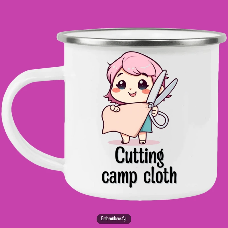 Funny Fabric Cutter Camping Mug: Big Scissors for Outdoor Crafts