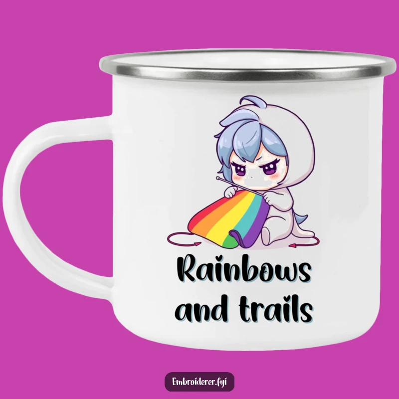 Funny Rainbow Weaver Camping Mug - Adventure & Art Fuel!