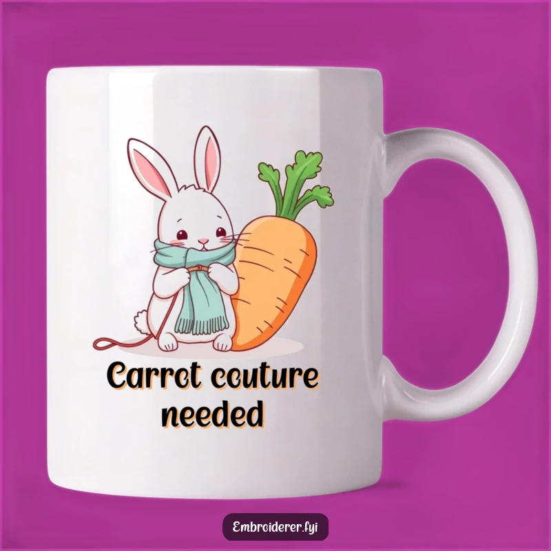 Funny Rabbit Knitting Carrot Scarf Mug: A Whimsical Gift for Crafters and Gardeners