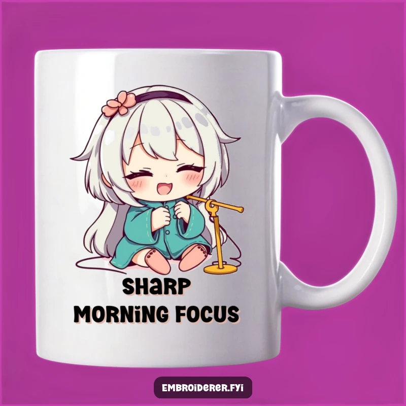 Funny Gift: Winking Crafter Threading Needle Mug, Perfect for Stitch Lovers