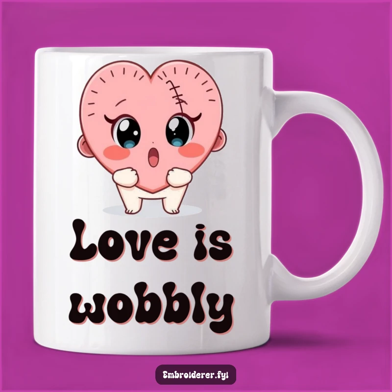 Funny Stitch Fail Mug: Surprised Crafter Heart Gift