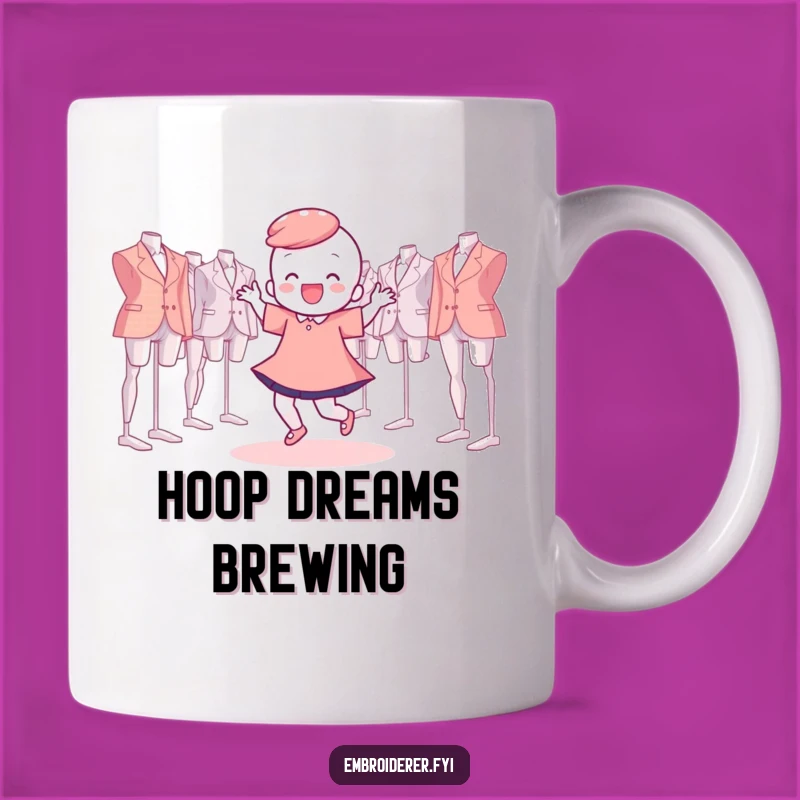 Funny Mug: Hoop Dance Joy, Hilarious Gift for Enthusiastic Stitchers