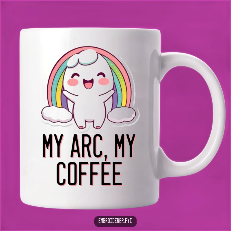 Funny Rainbow Stitch Mug - Joyful Crafter's Perfect Little Arc Gift