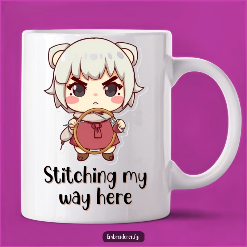 Funny Determined Stitcher Mug: Perfect Gift for Crafty Friends Who Love Needlepoint