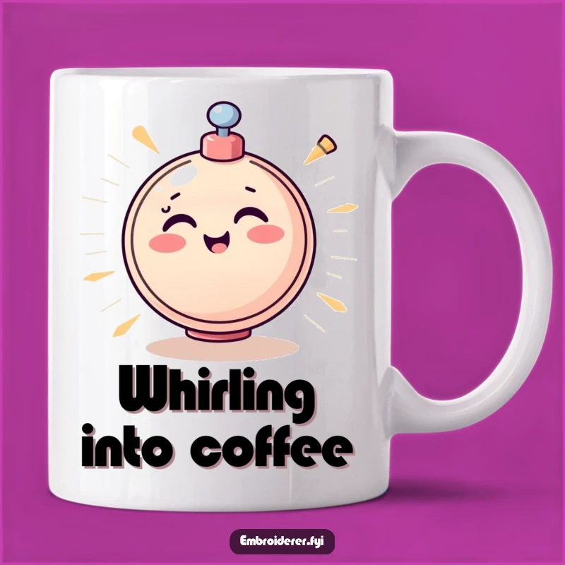 Cheerful Bobbin Mug: Funny Sewing Humor for Energetic Crafters
