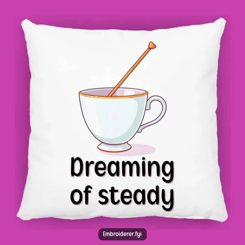 Funny Teacup's Balancing Act Pillow: Add Humor to Your Decor With This Cozy Cushion