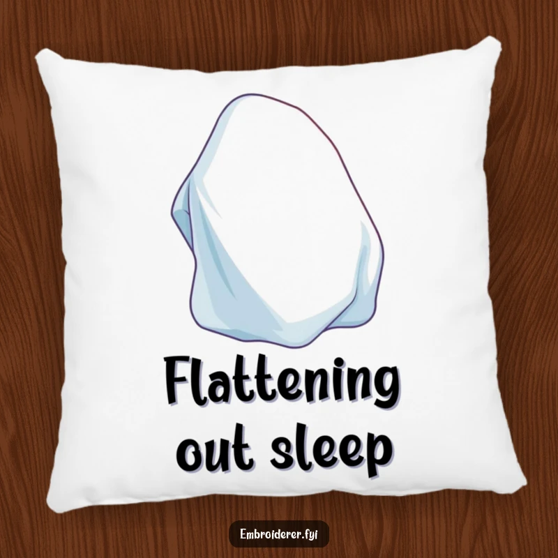 Funny Iron Pillow featuring a contented iron smoothing fabric, offering comfort with a touch of household order.