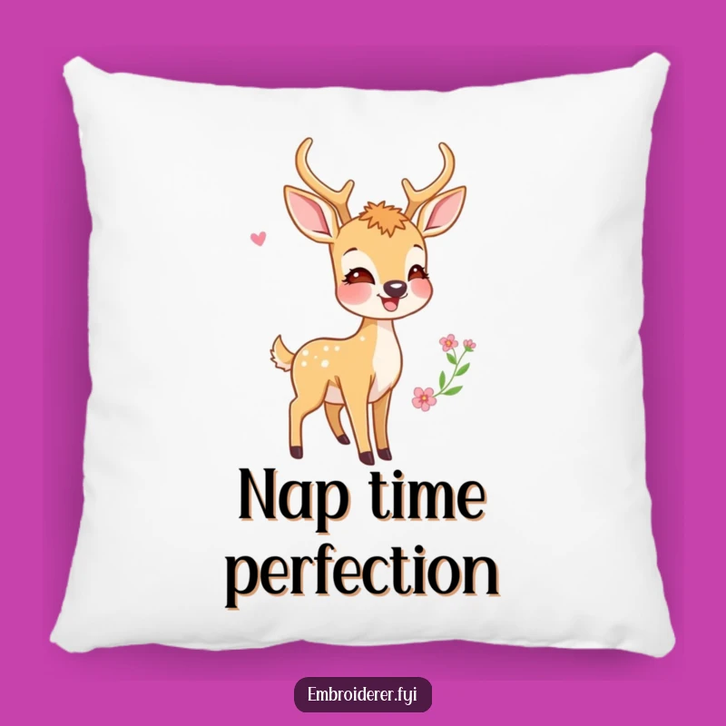Funny Deer Pillow: Cozy Comfort Admiring Embroidery, Perfect Decorative Gift