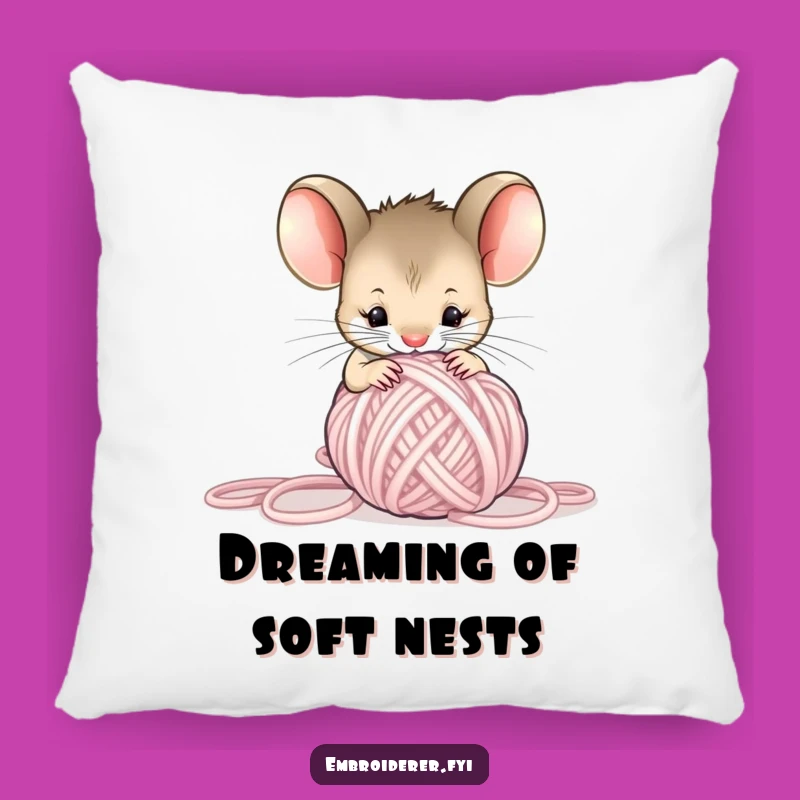 Funny Mouse Yarn Pillow: Cozy & Hilarious Accent for Soft Spaces