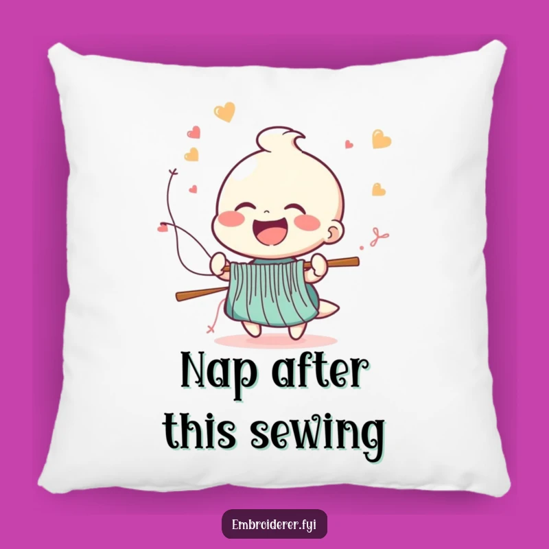 Funny Sewing Pillow: Cheerful Laughing Stitcher's Speed Comfort for Craft Spaces
