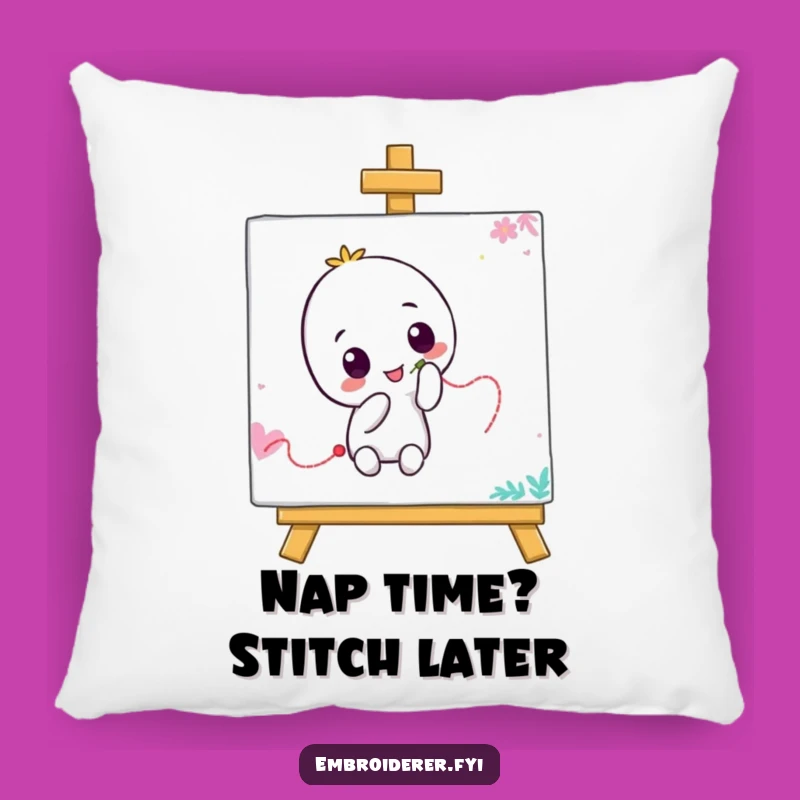 Funny Wobbly Stitch Pillow - Cozy, Playful Character Accent Decor Gift
