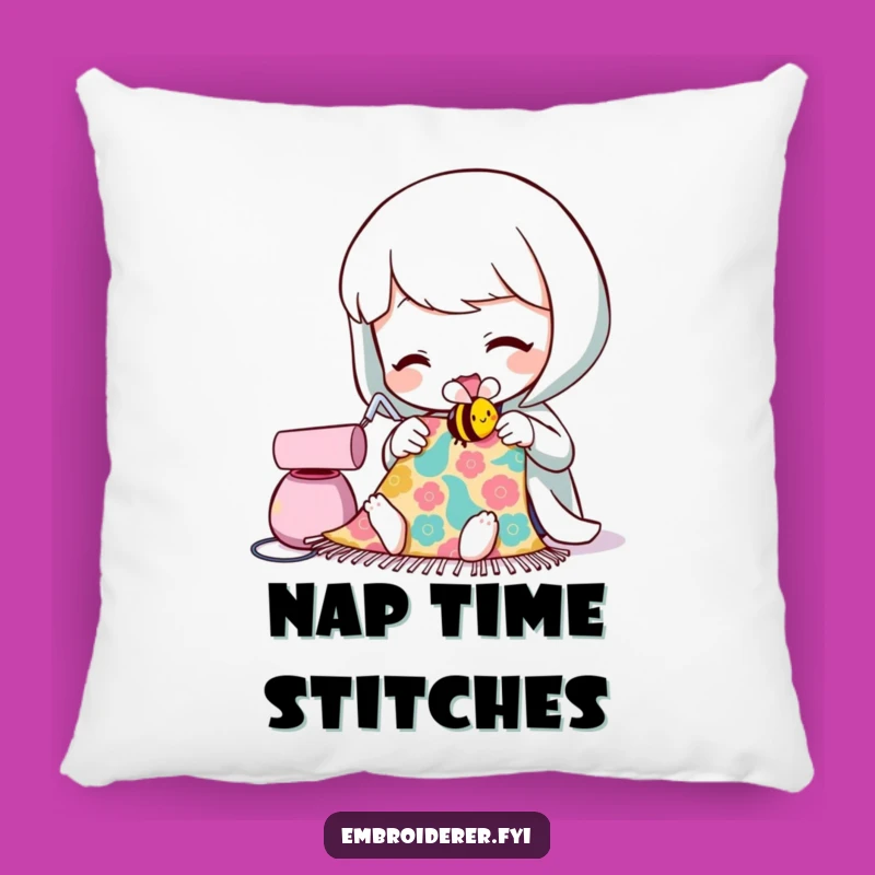 Funny Sewing Bee Pillow: Cozy Character Comfort, Charming Accent for Craft Rooms
