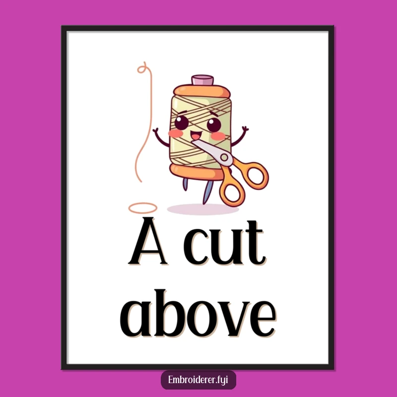 Funny Dancing Spool Digital Art Print: Lively Decor for a Fun Gift