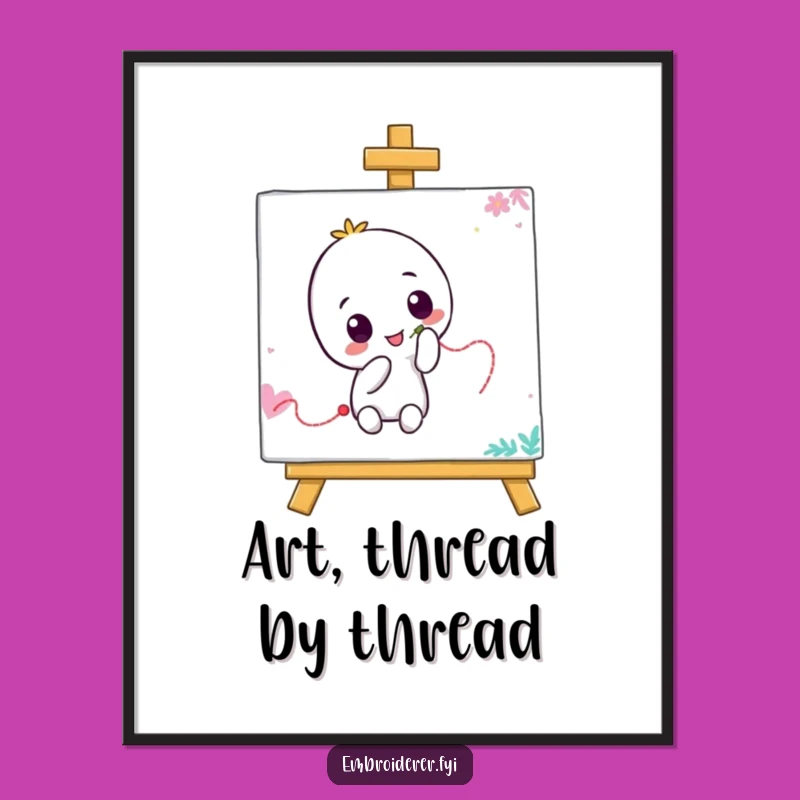 Funny Wobbly Stitch Digital Art - Playful Wall Decor for Creative Spaces