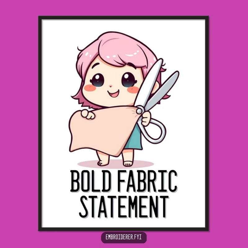 Funny Fabric Cutter Digital Art: Instant Download of Crafting Joy