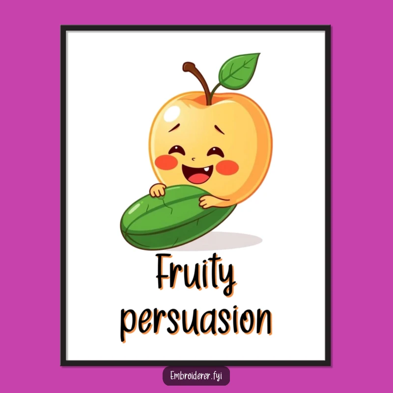 Funny Apple & Cucumber Digital Print: Hilarious Art of Kindness in Action