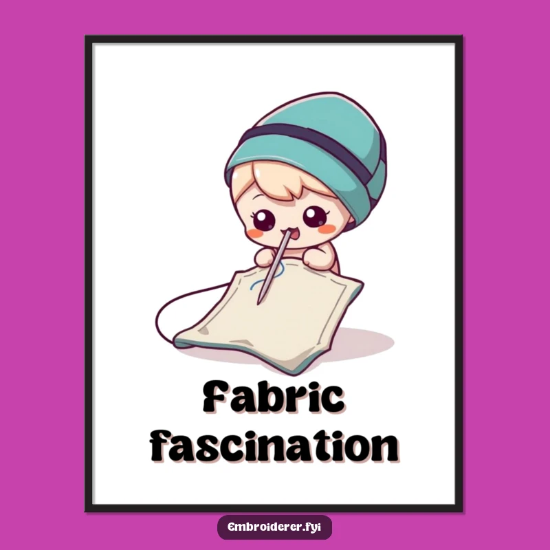 Mischievous Needle Art Print: Whimsical Decor for Sewing Enthusiasts