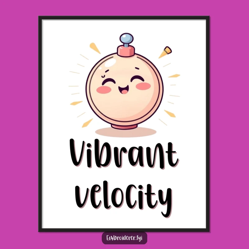 Cheerful Bobbin Art Print: Dynamic Decor for Sewing Enthusiasts