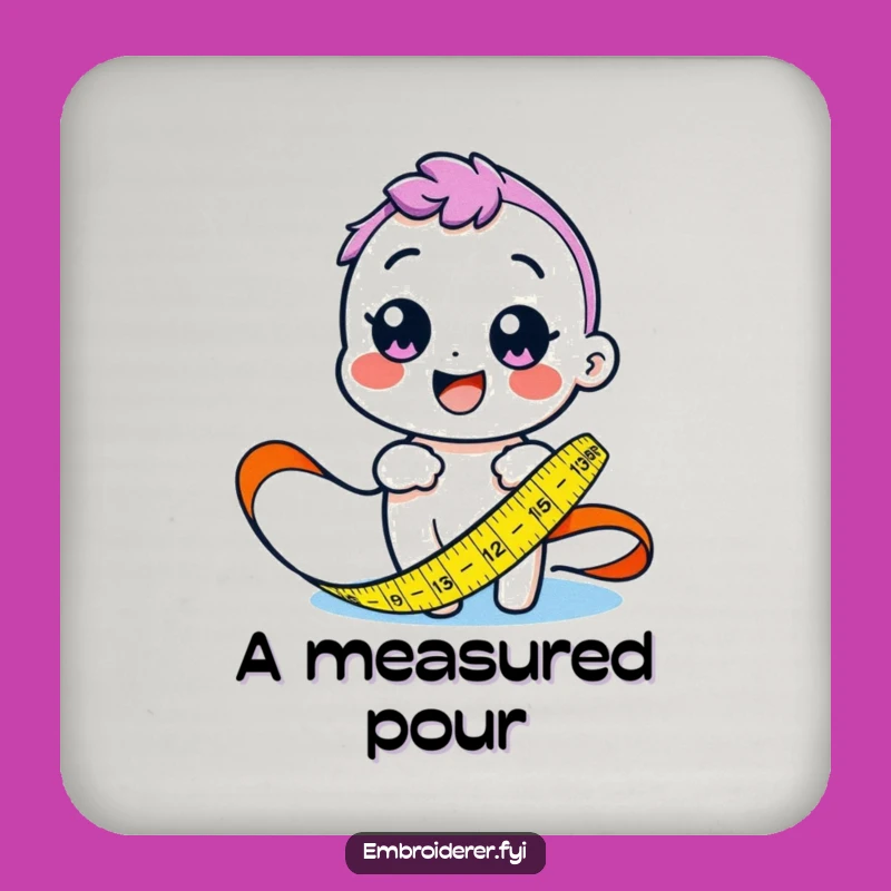 Funny Measuring Fabric Coaster Set: Protect Surfaces with Crafty Cheer!