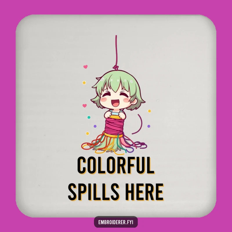 Funny Thread Cascade Coaster: Protect Surfaces with Colorful Fun