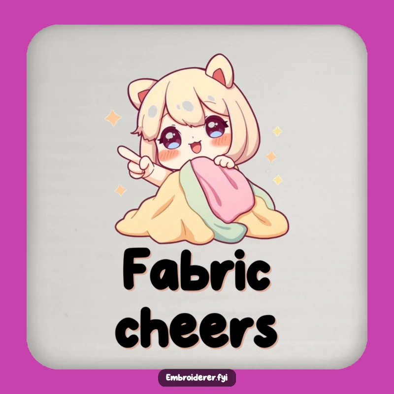 Funny Fabric Lover Coaster: Excited Crafter Protector for Tables