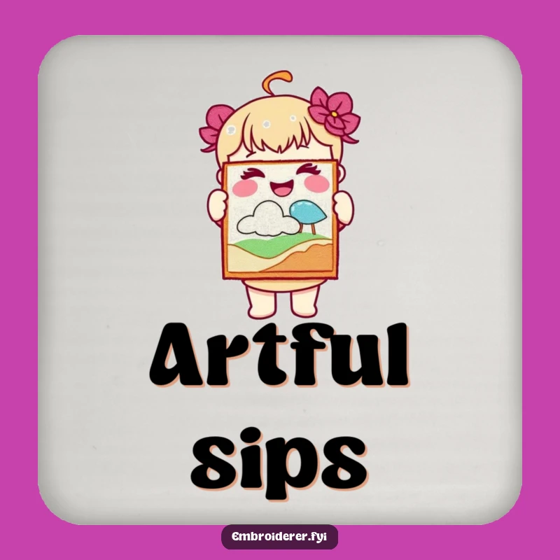 Funny Joyful Art Coaster Set: Protect Surfaces with Pride!