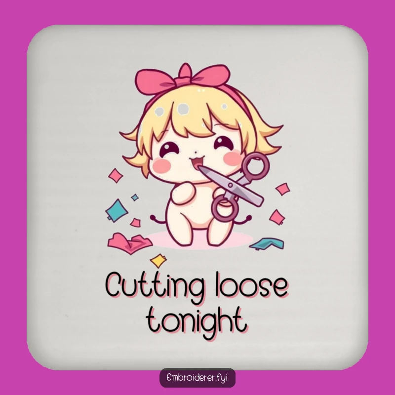 Funny Sewing Coaster: Protect Surfaces with a Snipping Character, Unique Gift