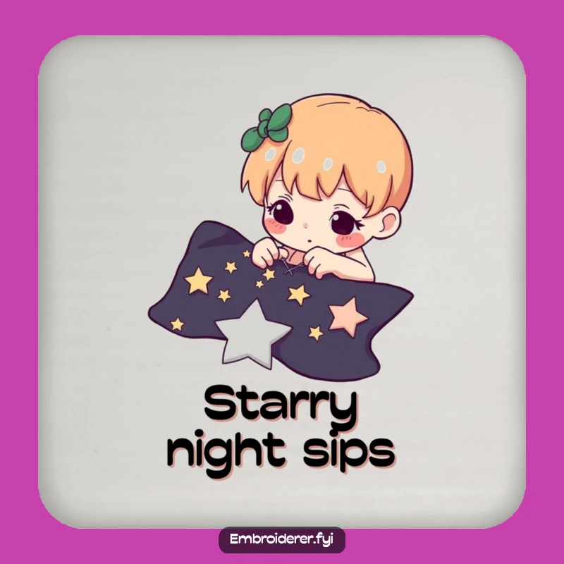 Funny Star Stitcher Coaster: Protect Surfaces with Cosmic Art