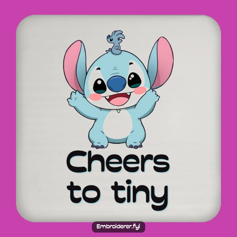 Funny Tiny Stitch Coaster: Delighted Crafter Protector for Tables