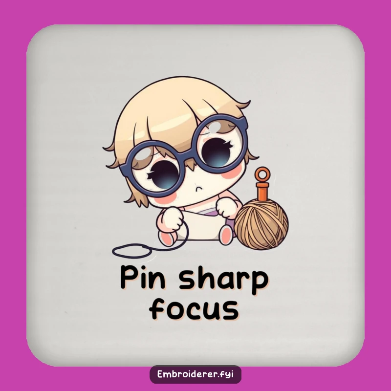 Funny Crafter Coasters - Focused Glasses Character, Sewing Table Protection