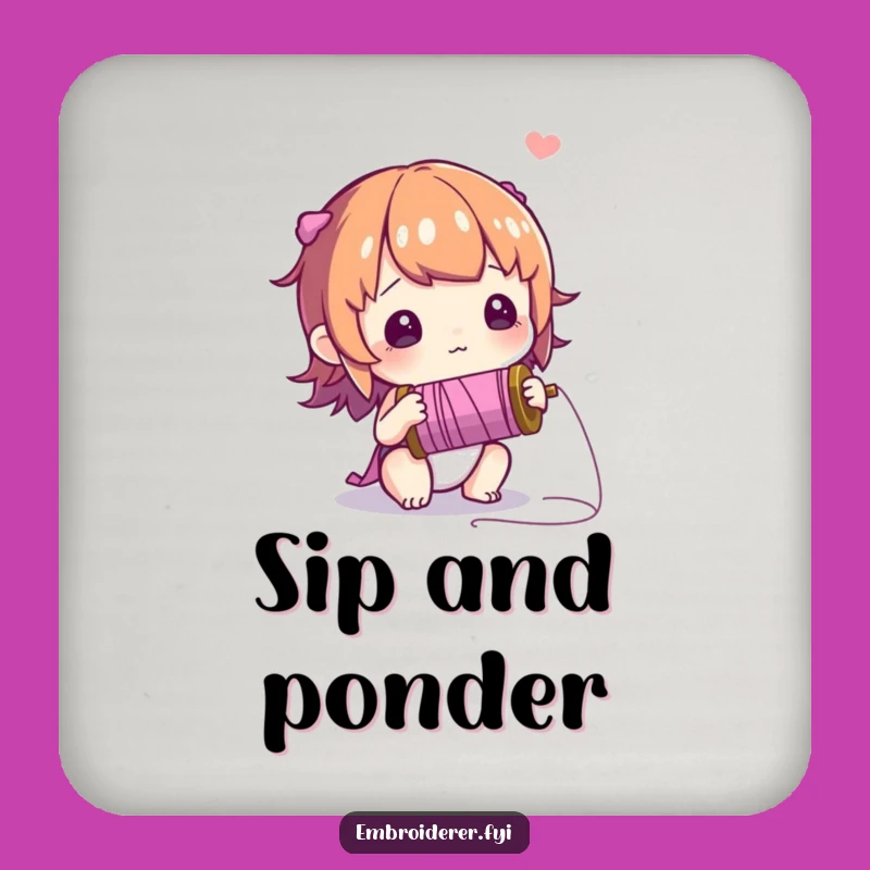 Funny Curious Thread Coaster Set: Protect Surfaces with Wonder!