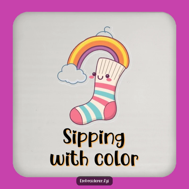 Funny Sock Rainbow Coaster - Protect Surfaces Creatively