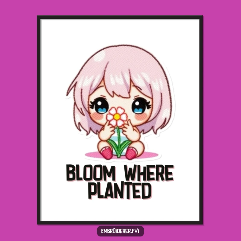 Funny Focused Embroiderer Poster: Add Detail-Oriented Crafty Art!