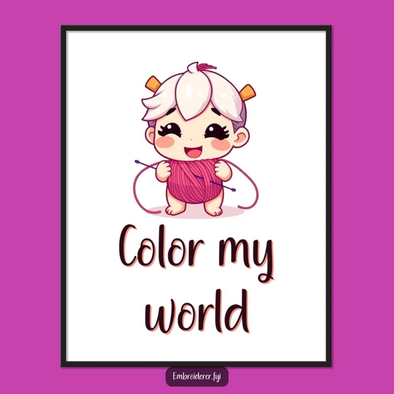 Funny Grinning Floss Character Poster: Add Hilarious Crafty Flair!