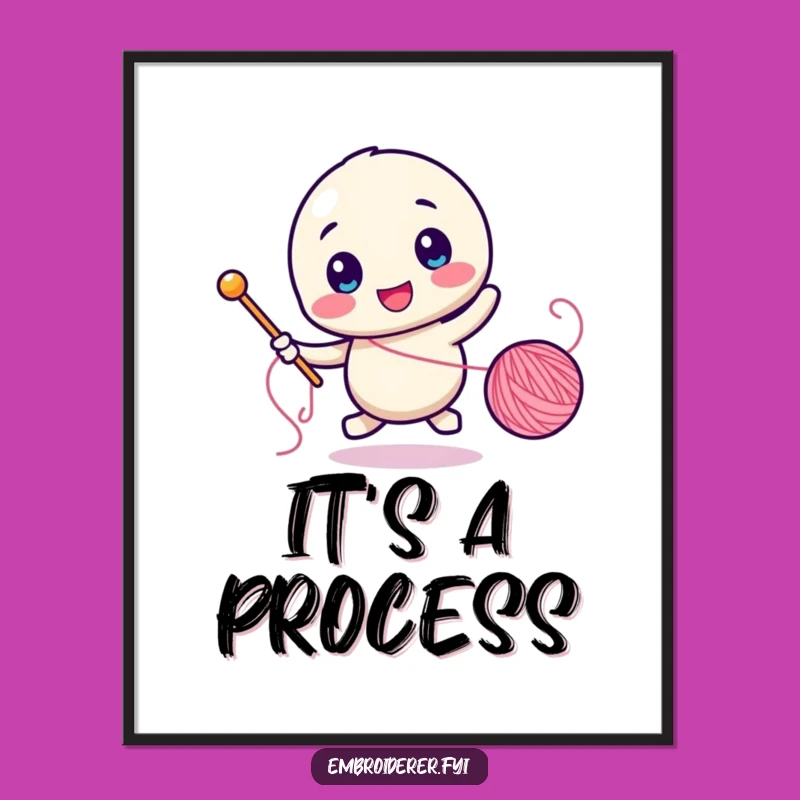 Funny Seamstress Poster: Thread Chasing Art Print, Comical Craft Decor Gift