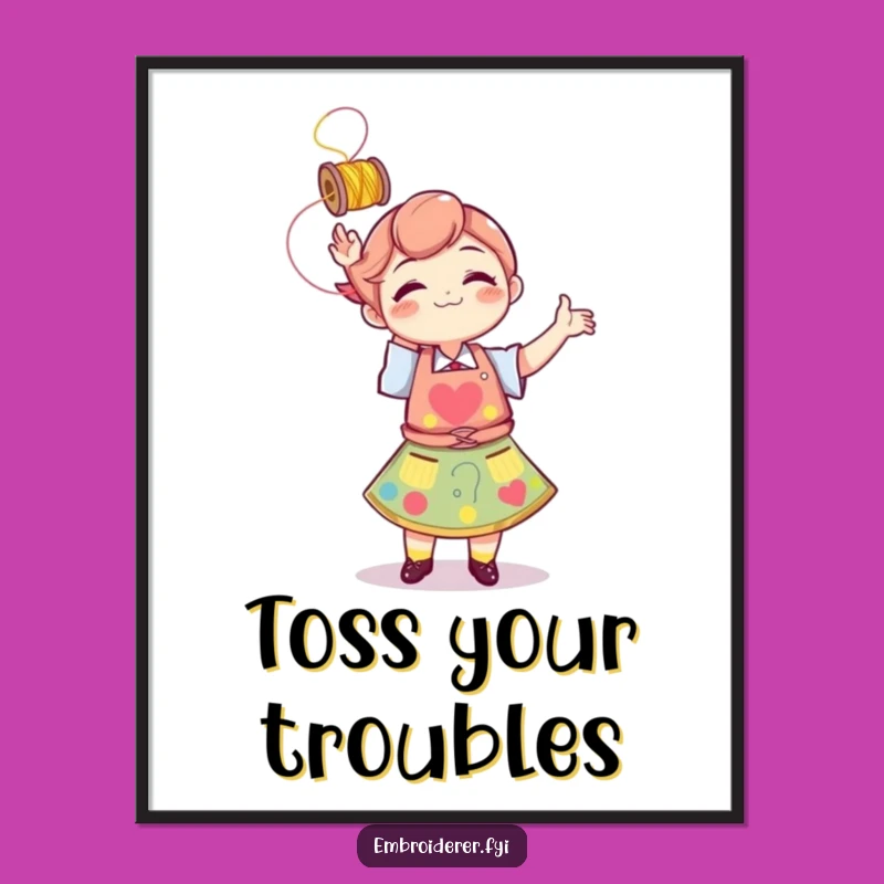 Funny Thread Tosser Apron Poster - Vibrant Craft Art Print