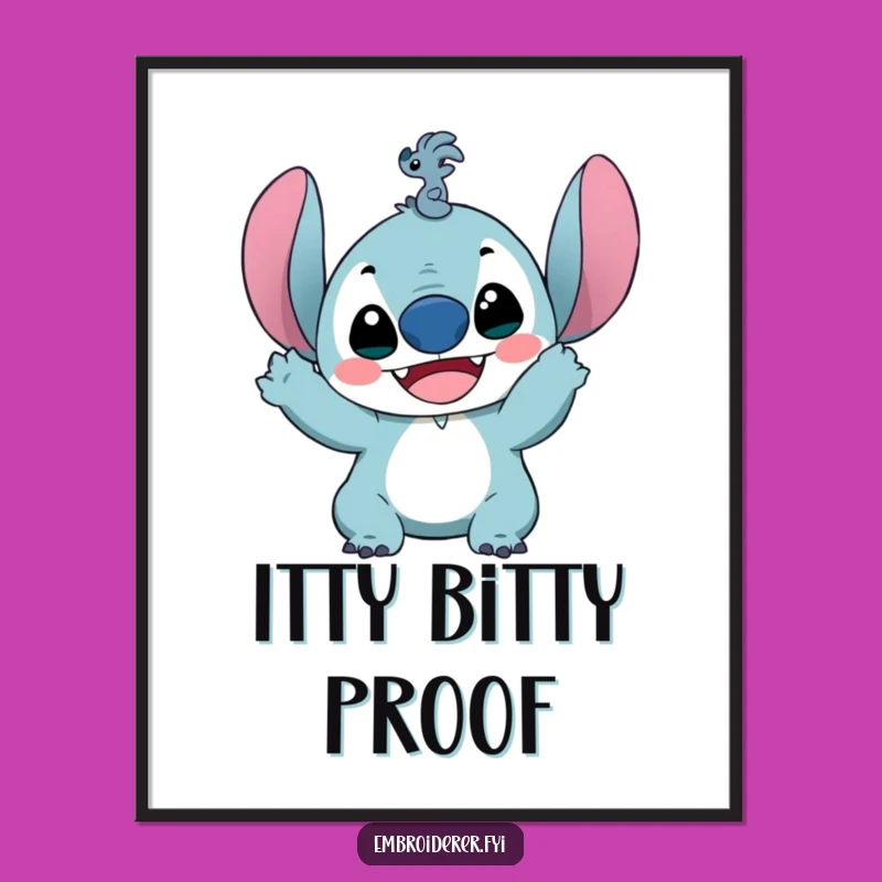 Funny Tiny Stitch Poster: Delighted Crafter Art for Sewing Rooms