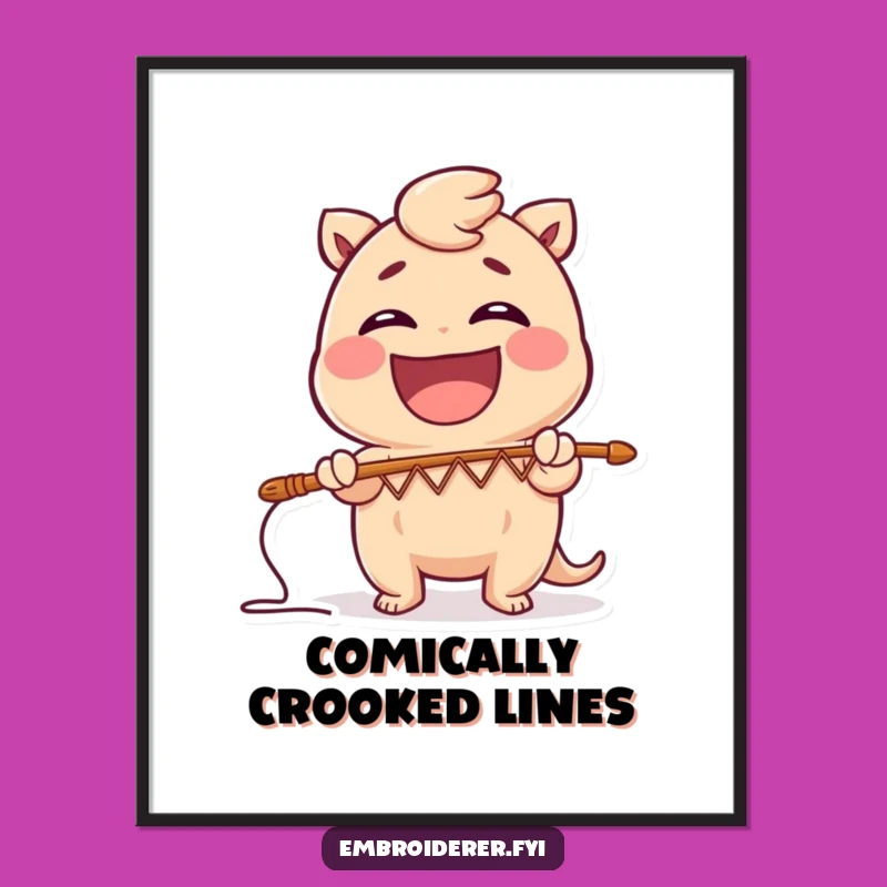 Funny Zig-Zag Pattern Poster - Comical Art Print for Lively Spaces