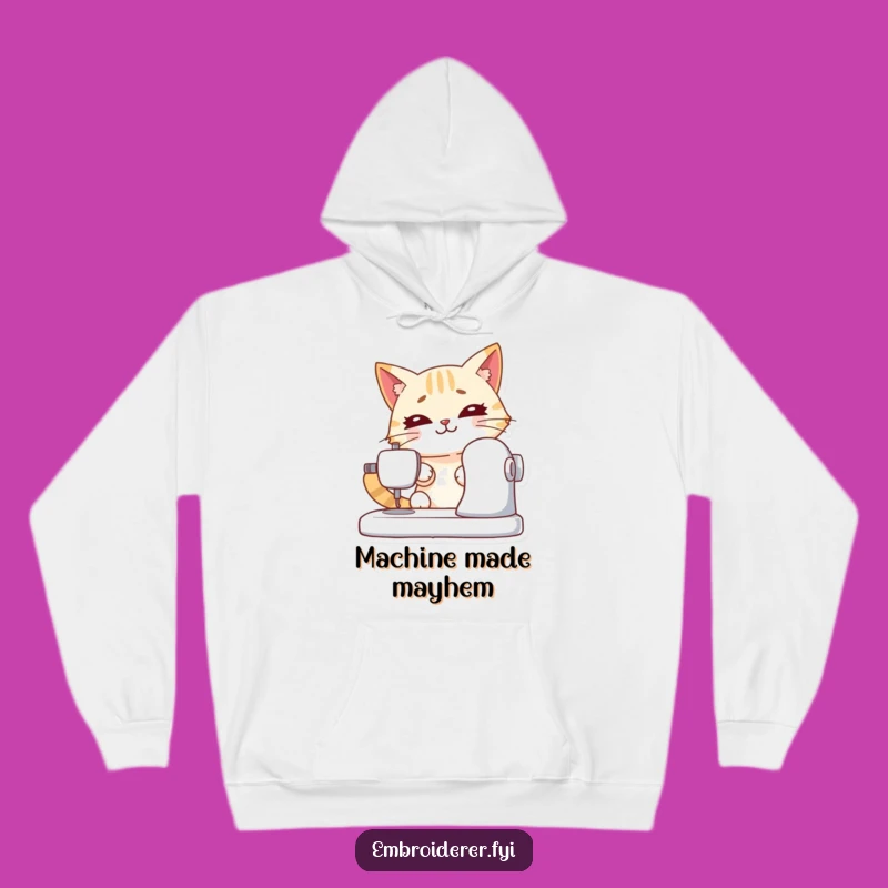 Cozy Funny Cat Sewing Hoodie: Snuggle Up with Crafty Focus - Awesome Gift!