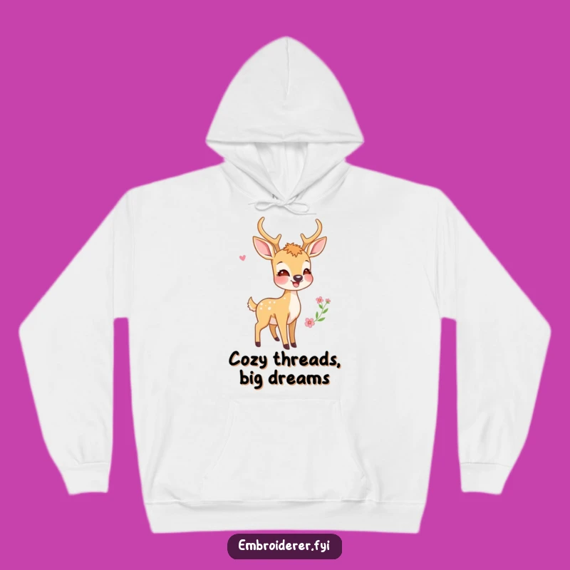 Cozy Funny Deer Hoodie: Admire Your Embroidery Masterpiece in Comfort, Great Gift