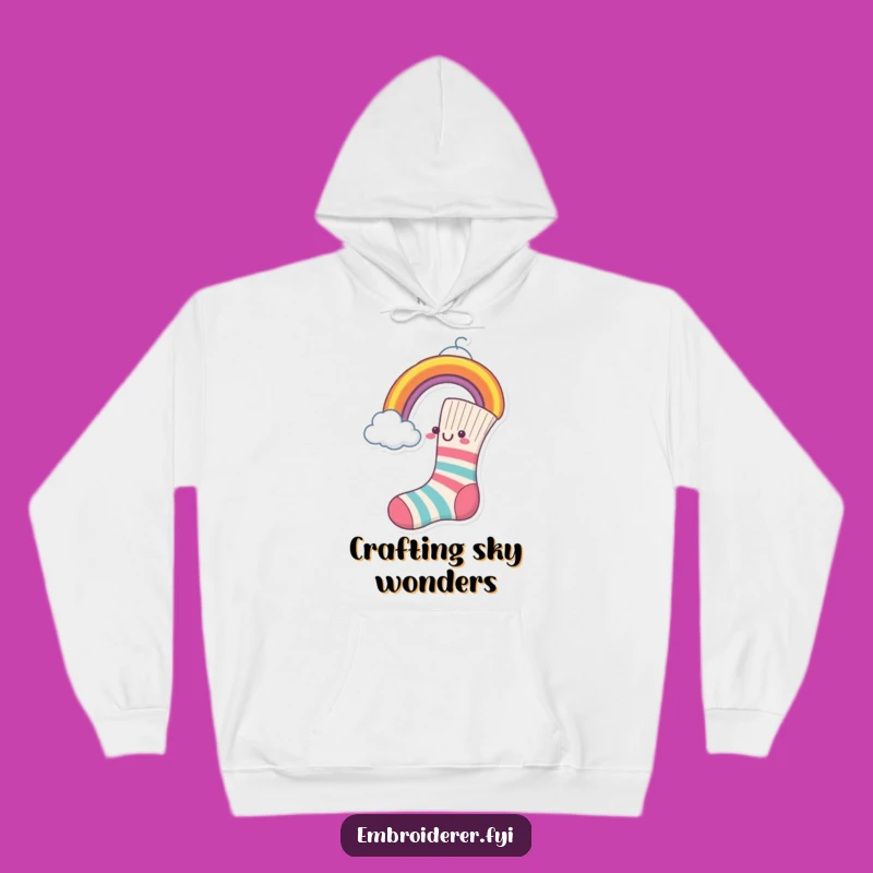 Funny Sock Creative Hoodie - Cozy Rainbow Maker Sweatshirt