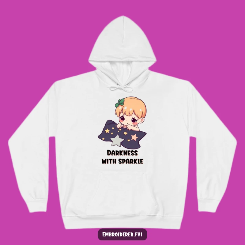 Cozy Funny Star Stitcher Hoodie: Warm & Focused Creator's Sweatshirt