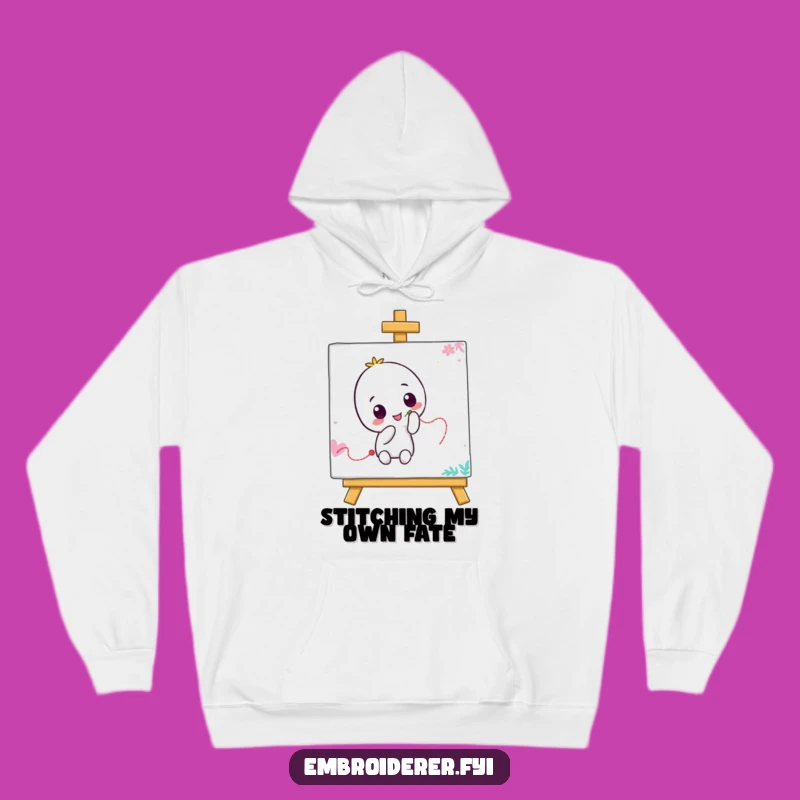 Funny Wobbly Canvas Hoodie - Cozy Artist Wear for Creative Fun